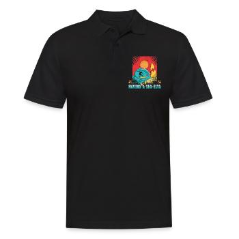 Strandurlaub am Meer Design Strandmotiv - Männer Poloshirt - Schwarz - Vorne - Kai (181cm)