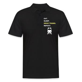 Train leader train funny saying - Men's Polo Shirt - black - Front - Kai (181cm)