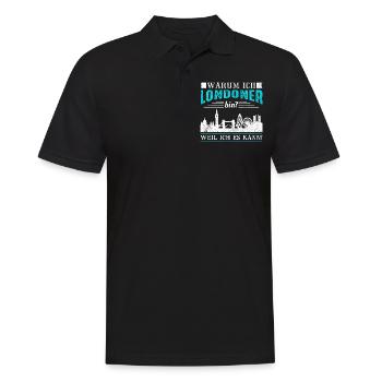 London warum ich Londoner bin? Weil ich es kann! - Männer Poloshirt - Schwarz - Vorne - Kai (181cm)