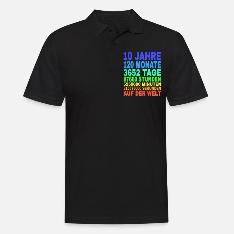 10 Jahre Alt 10. Geburtstag Geschenk Mädchen Junge - Männer Poloshirt - Schwarz