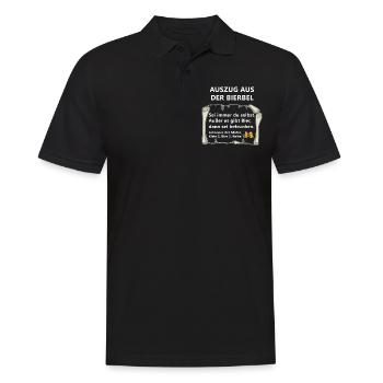 Auszug aus der Bierbel Johannes Bier Sprüche - Männer Poloshirt - Schwarz - Vorne - Kai (181cm)