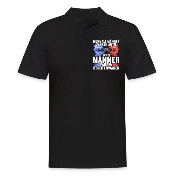 Polizei Polizist - Männer Poloshirt - Schwarz - Vorne - Kai (181cm)