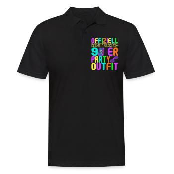 90s Party 90s - Men's Polo Shirt - black - Front - Kai (181cm)