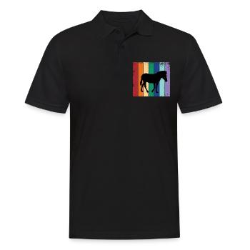 Zebra - Männer Poloshirt - Schwarz - Vorne - Kai (181cm)