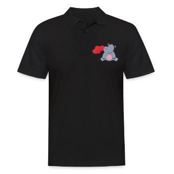 Hippopotame doux - Polo Homme - noir - Devant - Kai (181cm)