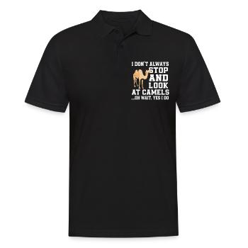Lustiges Kamel-sprichwort - Männer Poloshirt - Schwarz - Vorne - Kai (181cm)