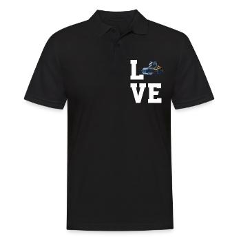 Love Reels - Men's Polo Shirt - black - Front - Kai (181cm)