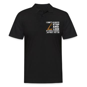 Mobilkran Liebhaber - Männer Poloshirt - Schwarz - Vorne - Kai (181cm)