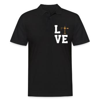 Liebe Kräne - Männer Poloshirt - Schwarz - Vorne - Kai (181cm)