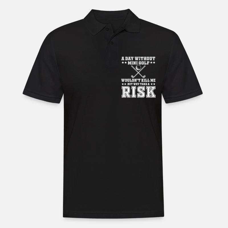 Lustiger Minigolf Spruch - Männer Poloshirt - Schwarz