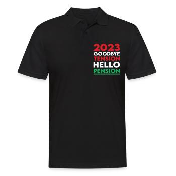 2023 Mitarbeitergeschenk Im Ruhestand - Männer Poloshirt - Schwarz - Vorne - Kai (181cm)