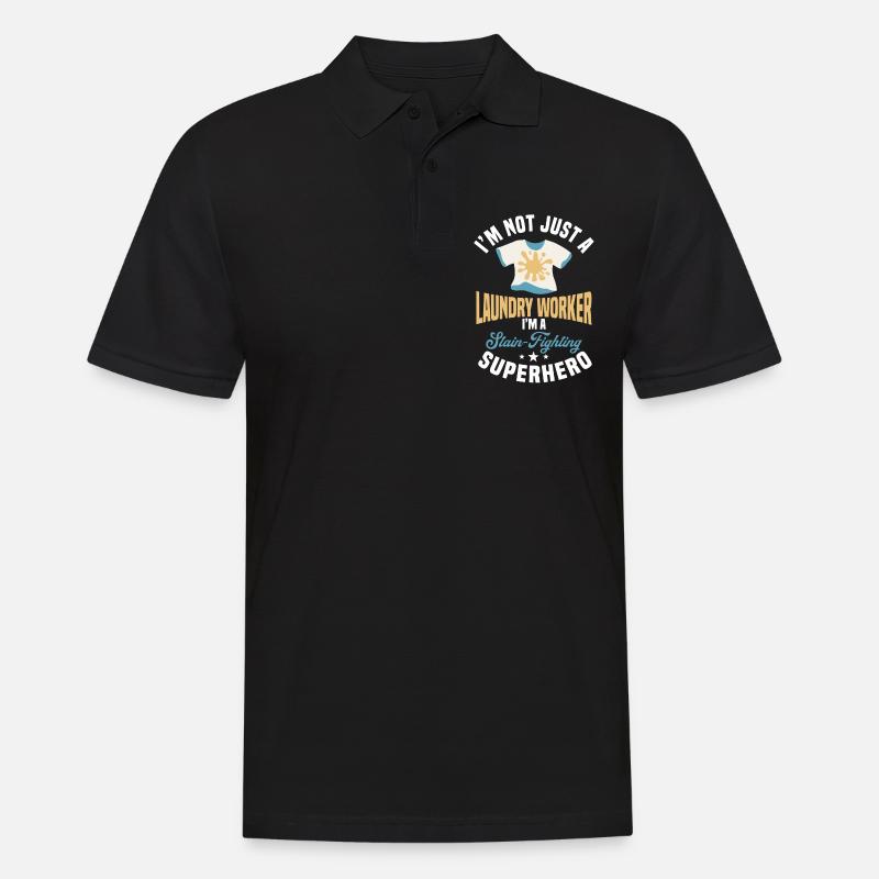 Wäschereimitarbeiter Spruch - Männer Poloshirt - Schwarz