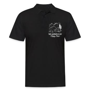 Fantastique motif d’amoureux du camping - Polo Homme - noir - Devant - Kai (181cm)