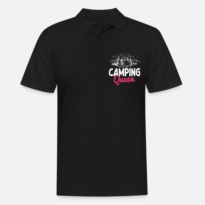 Fun Camping Queen - Polo Homme - noir