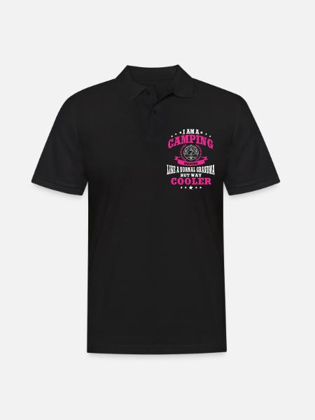 Funny Camping Grandma - Men's Polo Shirt - black