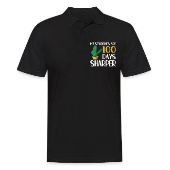 Cactus 100e jour à l’école pour les enseignants - Polo Homme - noir - Devant - Kai (181cm)