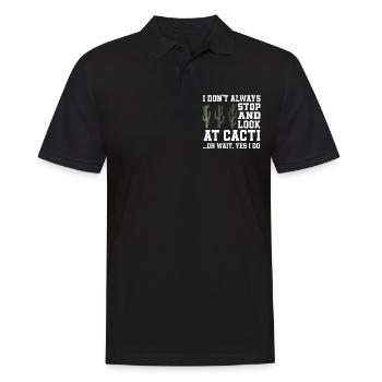 Funny Saguaro Cactus Lover Gift - Men's Polo Shirt - black - Front - Kai (181cm)