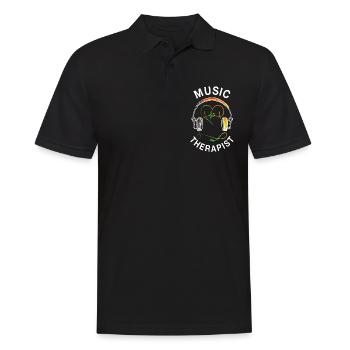Music Therapist - Men's Polo Shirt - black - Front - Kai (181cm)