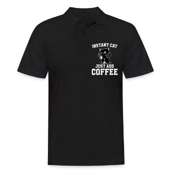 Instant Cat Fügen Sie Einfach Kaffee Hinzu - Männer Poloshirt - Schwarz - Vorne - Kai (181cm)