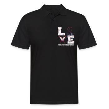Infirmière en rhumatologie Saint-Valentin - Polo Homme - noir - Devant - Kai (181cm)