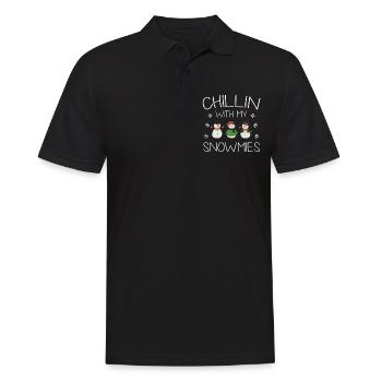 Chillin with my Snowmies snowman - Men's Polo Shirt - black - Front - Kai (181cm)