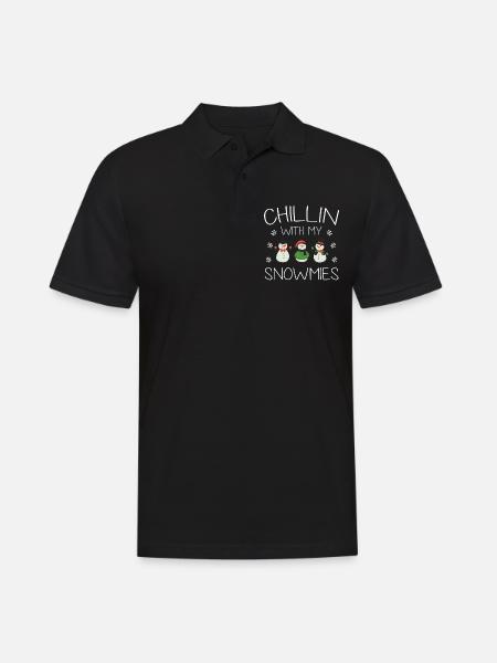 Chillin with my Snowmies snowman - Men's Polo Shirt - black