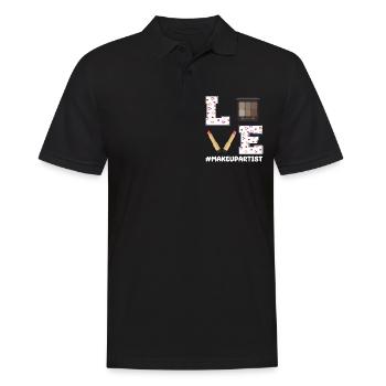 Conception de maquilleuse pour la Saint-Valentin - Polo Homme - noir - Devant - Kai (181cm)