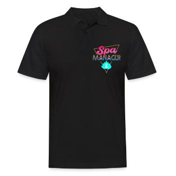 80s Retro Spa Manager Outfit - Men's Polo Shirt - black - Front - Kai (181cm)