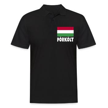 Pörkölt - Men's Polo Shirt - black - Front - Kai (181cm)