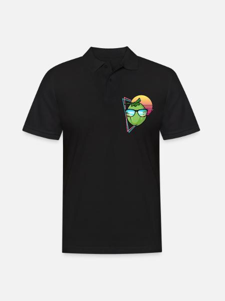 Retro Coconut Design - Men's Polo Shirt - black