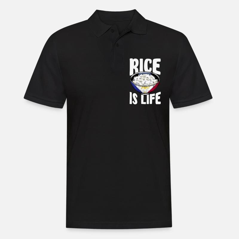 Reis Ist Leben – Geschenkidee - Männer Poloshirt - Schwarz