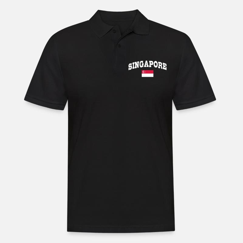 Singapur - Männer Poloshirt - Schwarz