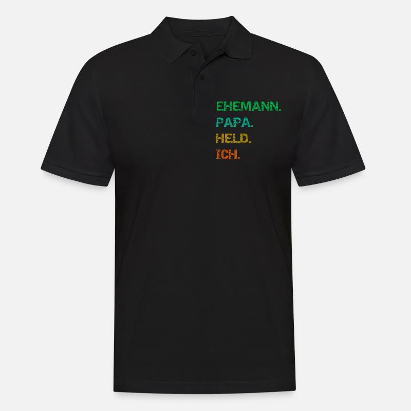 Ehemann Papa Held Ich - Männer Poloshirt - Schwarz