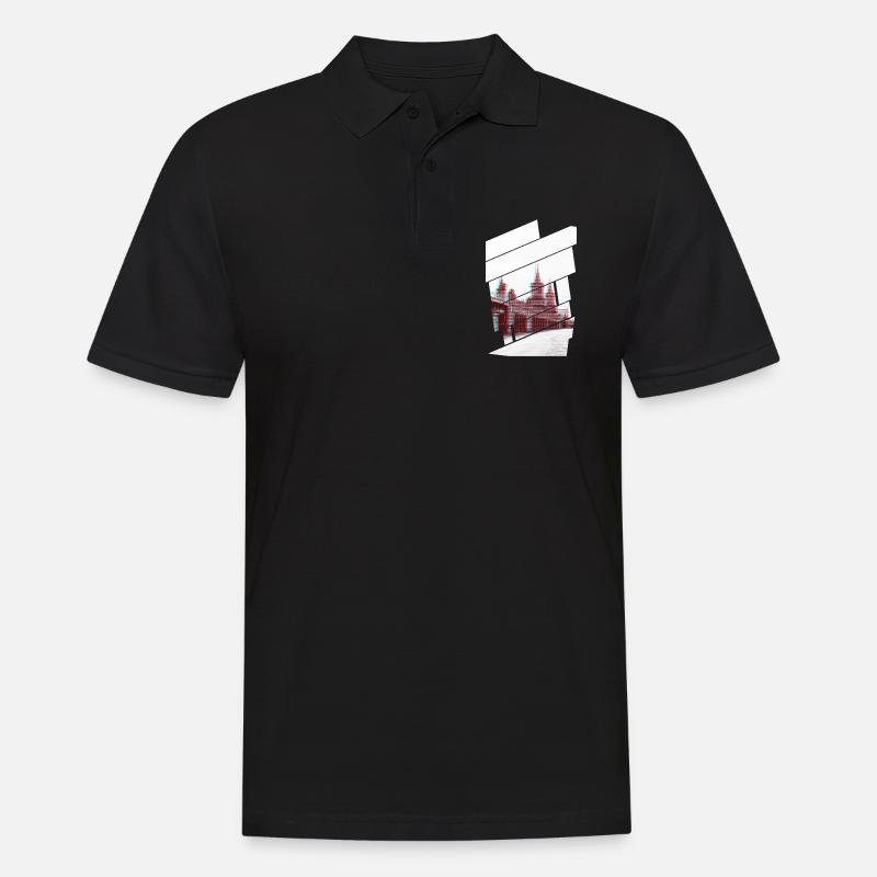 Berlin Oberbaumbrücke Glitch - Männer Poloshirt - Schwarz
