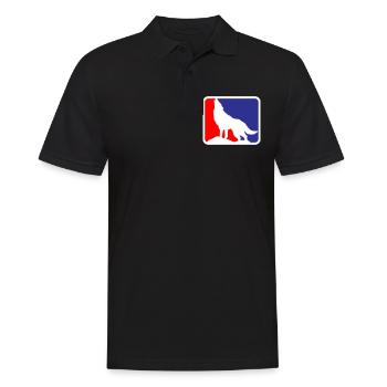 Wolf Dog Wildlife Werewolf Logo | Colors can be changed - Men's Polo Shirt - black - Front - Kai (181cm)