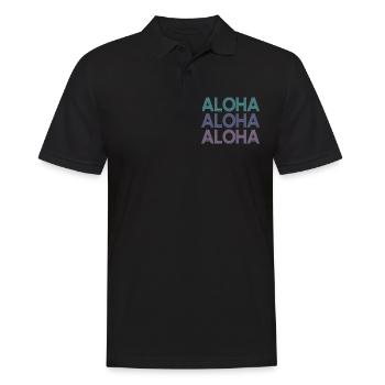 Aloha Aloha Aloha | Farben änderbar - Männer Poloshirt - Schwarz - Vorne - Kai (181cm)
