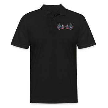 Deux hirondelles cadeau espoir amour tatouage amusant - Polo Homme - noir - Devant - Kai (181cm)
