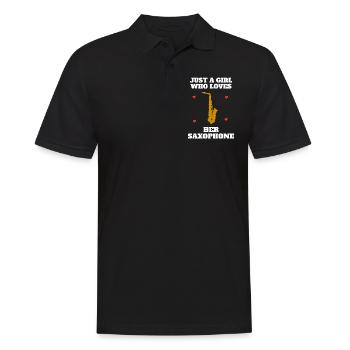 Cadeau saxophone saxophoniste saxo femme fille - Polo Homme - noir - Devant - Kai (181cm)