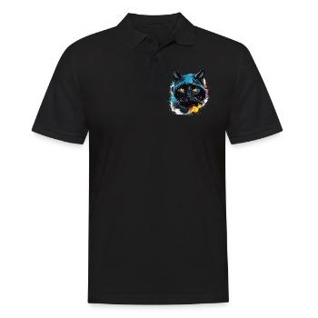 Katzenkopf Schwarze Katze Bombay Happy Cat Katzen - Männer Poloshirt - Schwarz - Vorne - Kai (181cm)