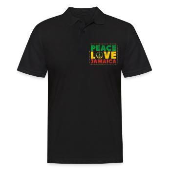 Jamaica Jamaika Liebe - Männer Poloshirt - Schwarz - Vorne - Kai (181cm)