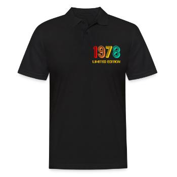 1978 né Né 1978 Cadeau Anniversaire - Polo Homme - noir - Devant - Kai (181cm)