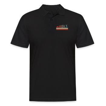 Tennis retro vintage Evolution für Tennisspieler - Männer Poloshirt - Schwarz - Vorne - Kai (181cm)