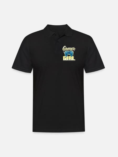 Gamer Girl Cute Anime Style Video Gamer Girl - Men's Polo Shirt - black