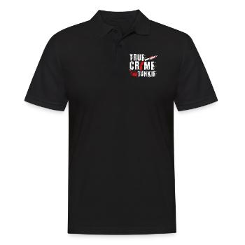 True Crime Junkie - Männer Poloshirt - Schwarz - Vorne - Kai (181cm)