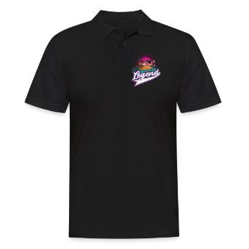 Cool Retro Crossing Rackets Badminton Legend - Männer Poloshirt - Schwarz - Vorne - Kai (181cm)