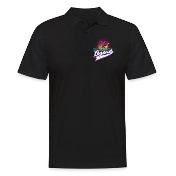 Cool Retro Crossing Rackets Tennis Legend Tennis - Männer Poloshirt - Schwarz - Vorne - Kai (181cm)