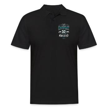 Vintage Légendaire - Vieilli parfaitement 32ème anniversaire - Polo Homme - noir - Devant - Kai (181cm)