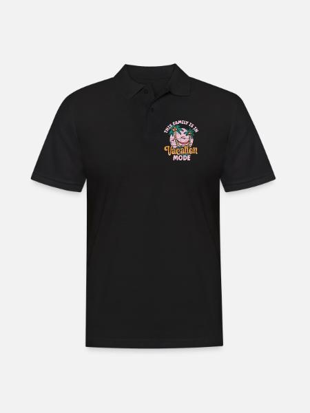Cette famille est en mode Vacay Vacances en famille - Polo Homme - noir