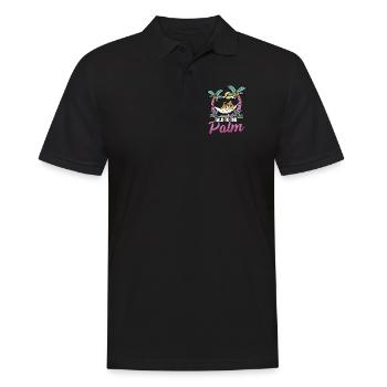 Monkey in the Hammock - Talk To The Palm - Men's Polo Shirt - black - Front - Kai (181cm)
