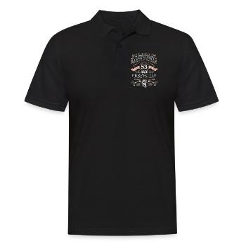 Vintage Légendaire - Vieilli parfaitement 53ème anniversaire - Polo Homme - noir - Devant - Kai (181cm)